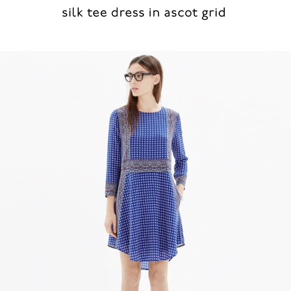 Madewell Dresses & Skirts - Madewell Silk Tee Dress in Ascot Grid